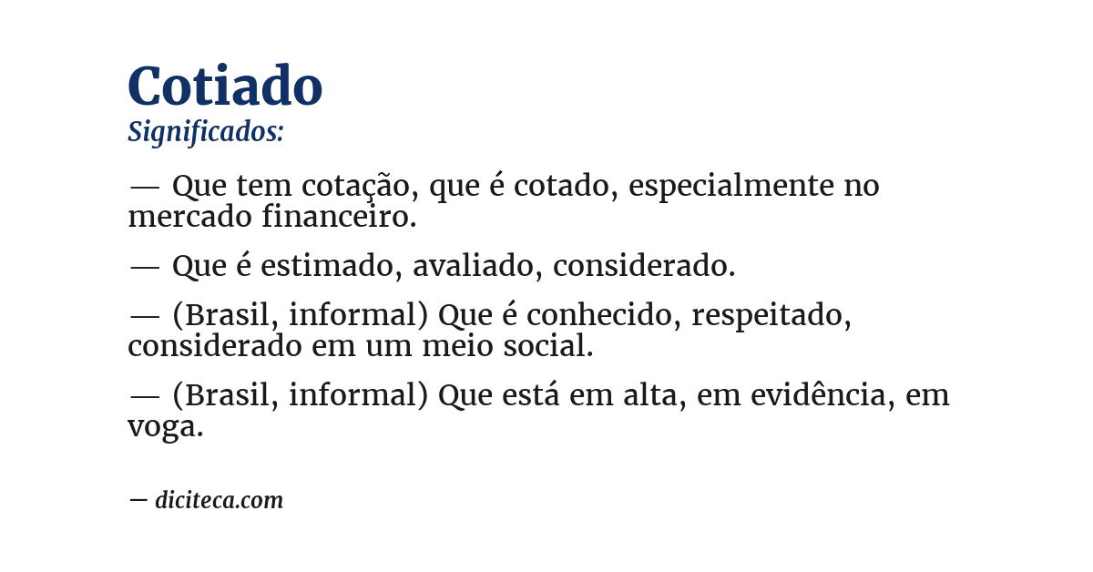 Significado de cotiado