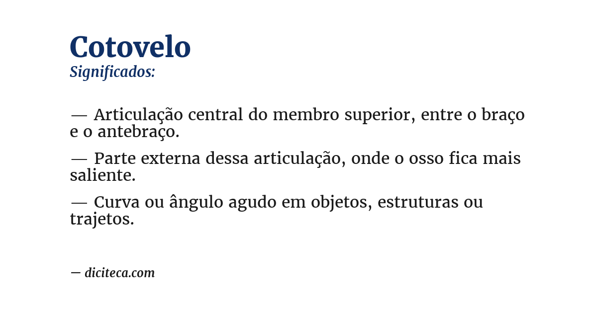 Significado de cotovelo