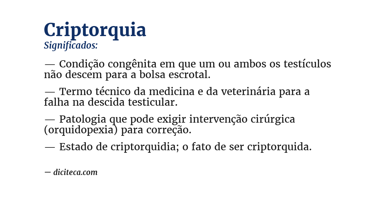 Significado de criptorquia