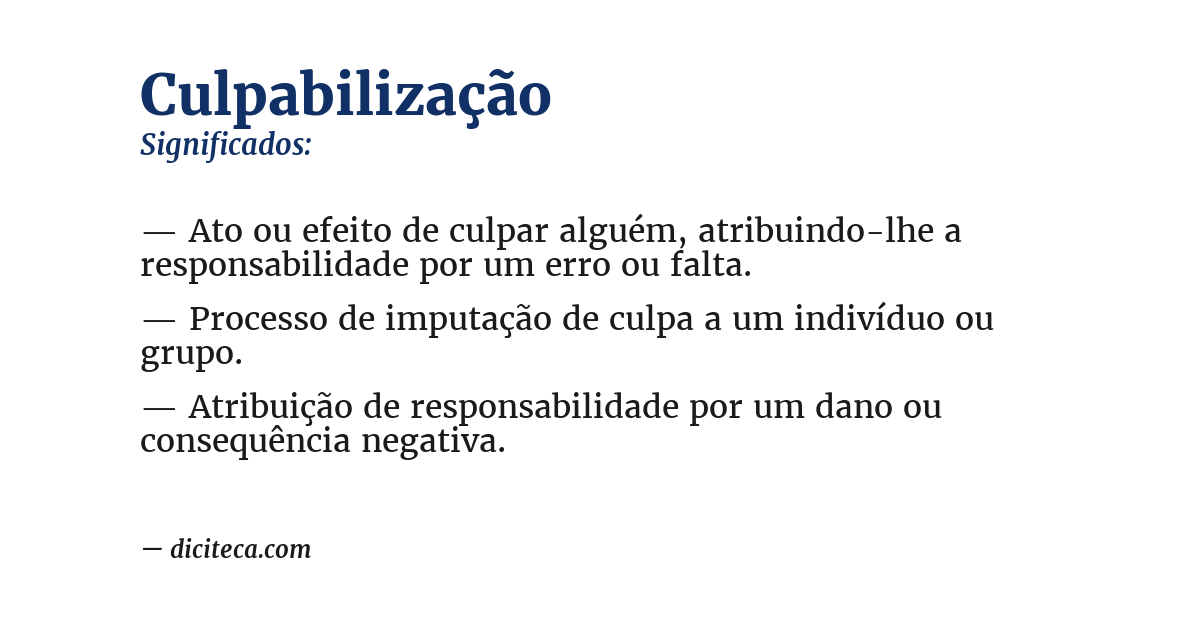 Significado de culpabilização