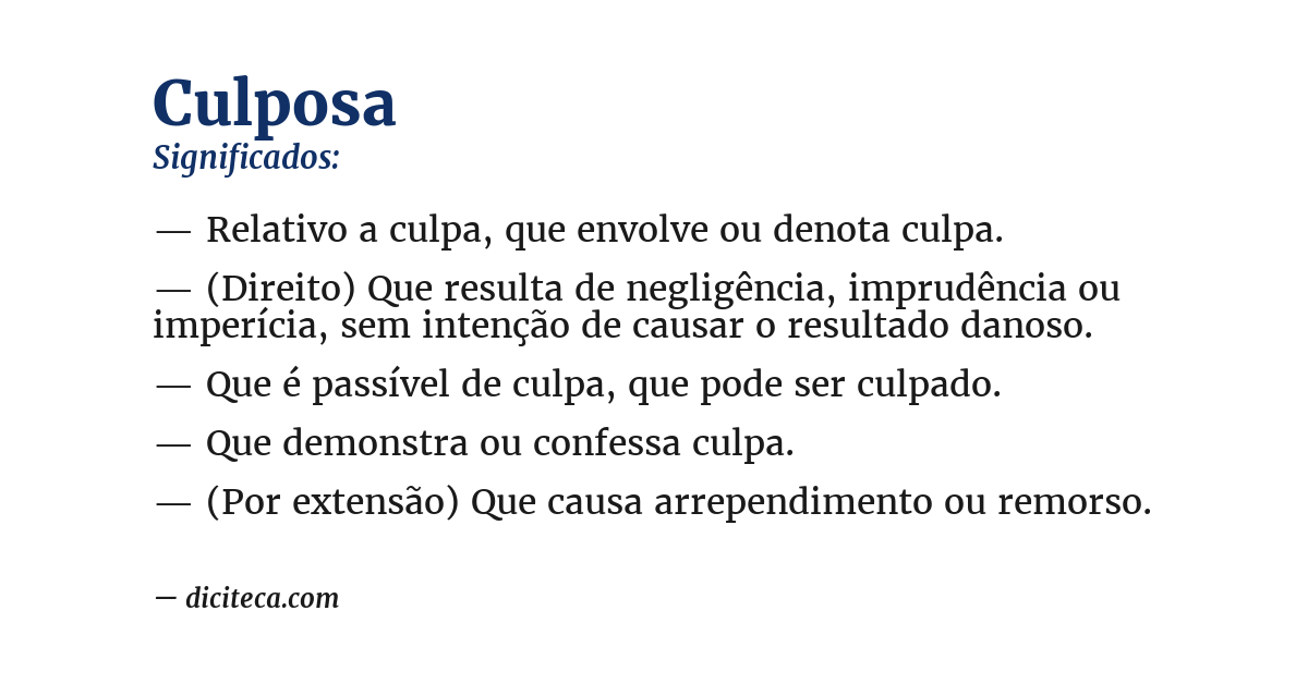 Significado de culposa