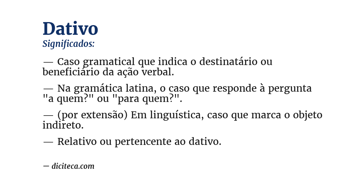 Significado de dativo