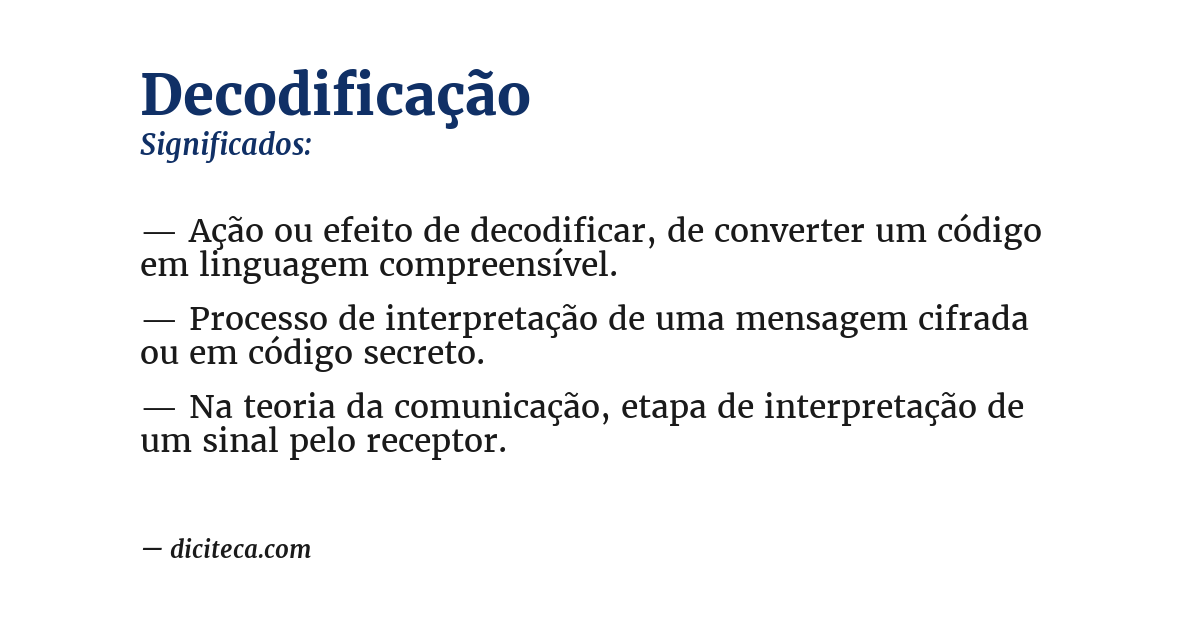 Significado de decodificação