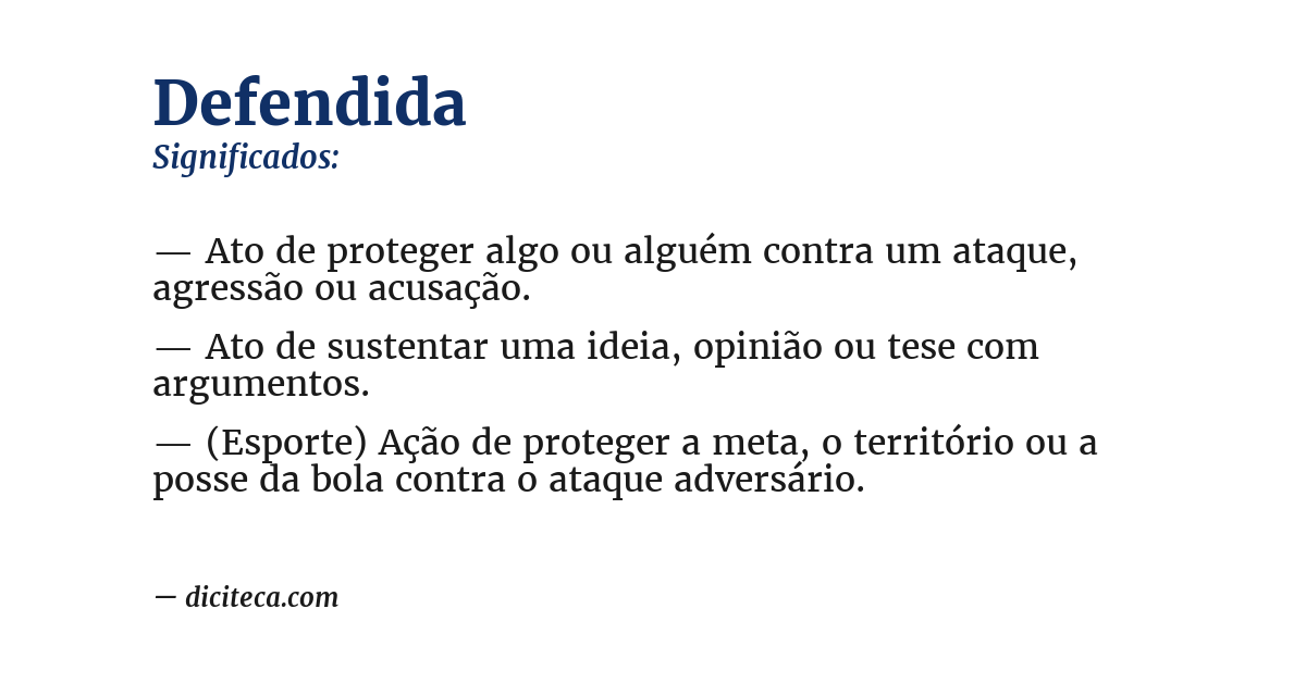Significado de defendida