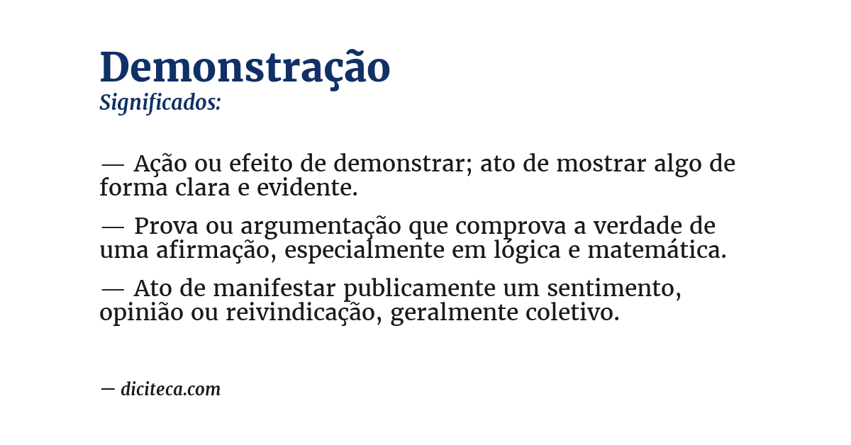 Significado de demonstração
