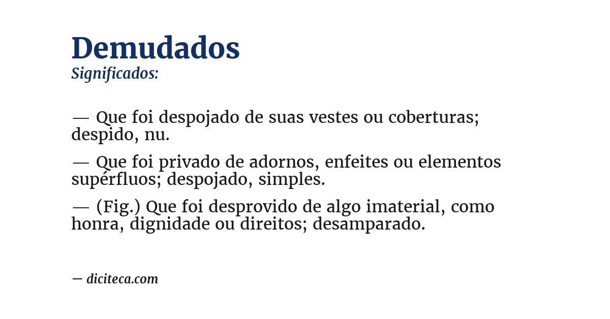 Significado de demudados