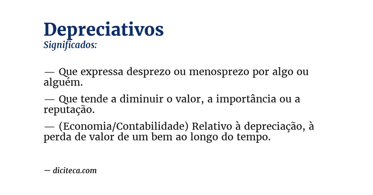 Significado de depreciativos