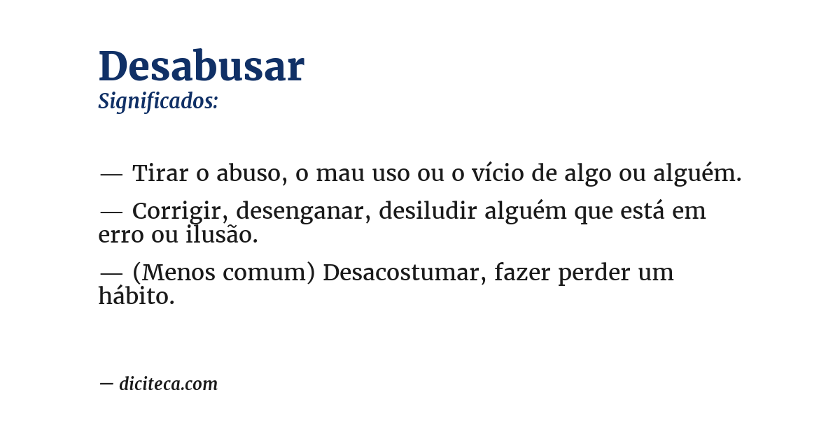 Significado de desabusar