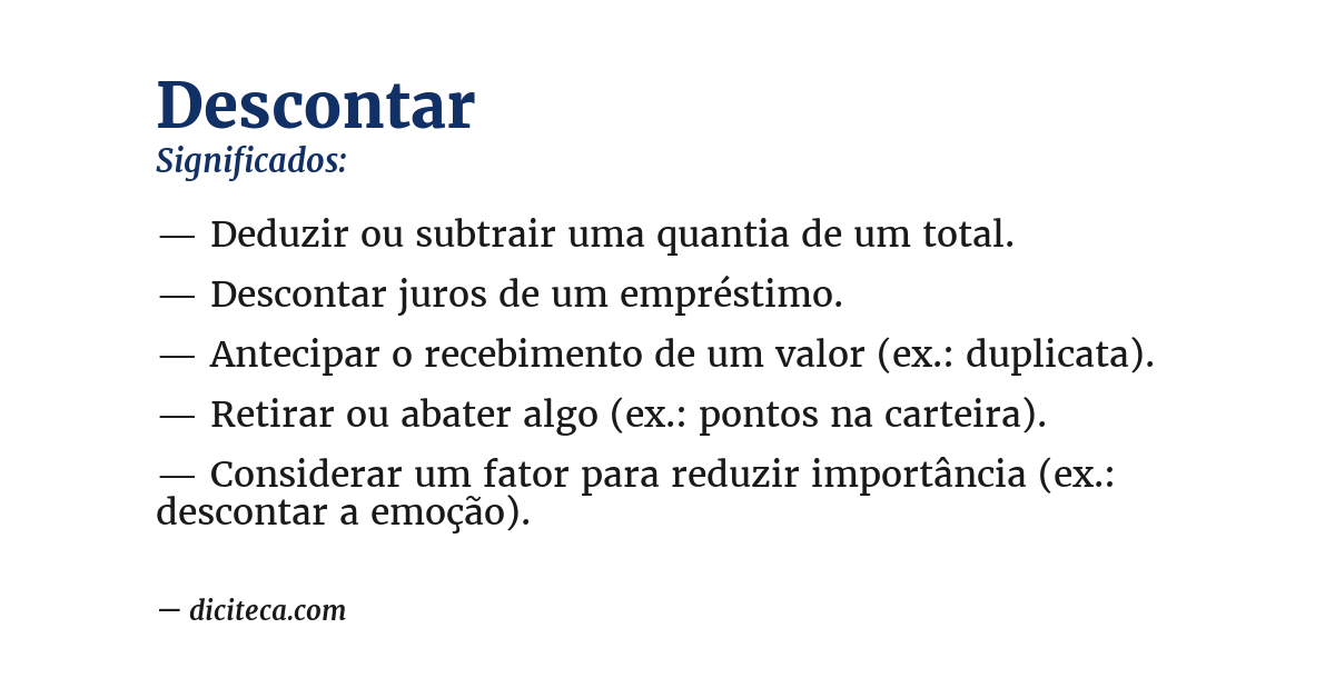 Significado de descontar