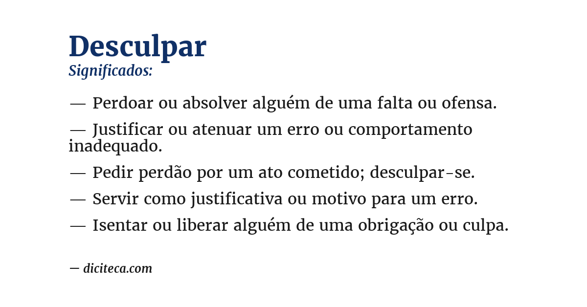 Significado de desculpar