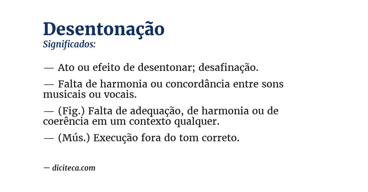 Significado de desentonação