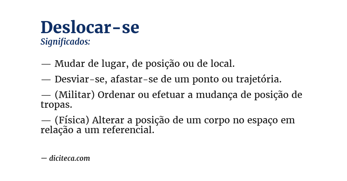 Significado de deslocar-se