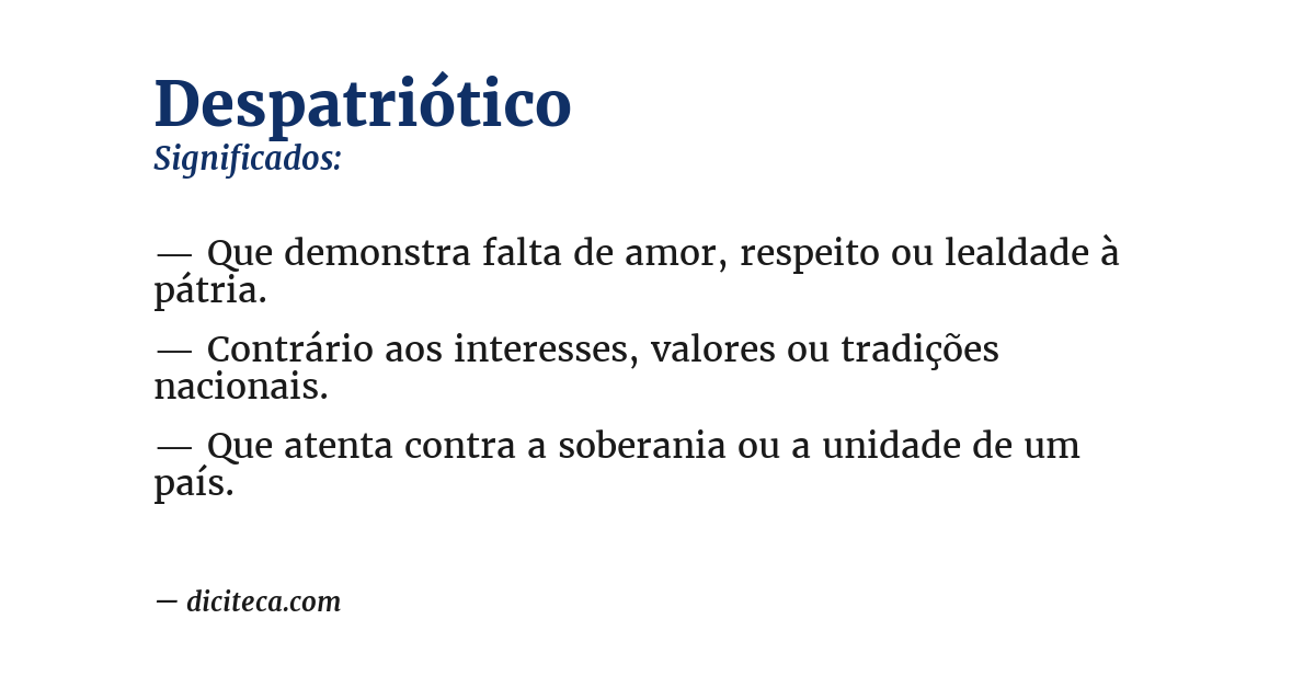Significado de despatriótico