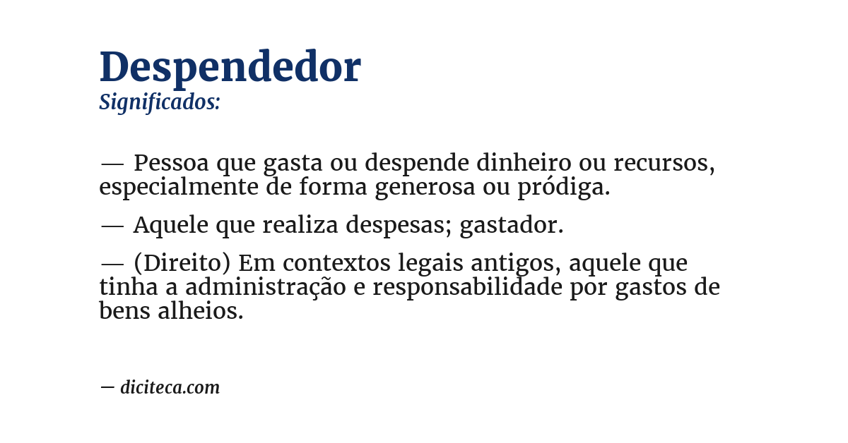 Significado de despendedor