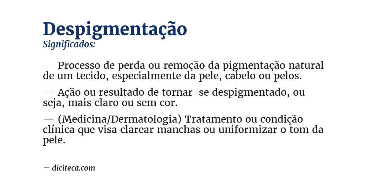 Significado de despigmentação