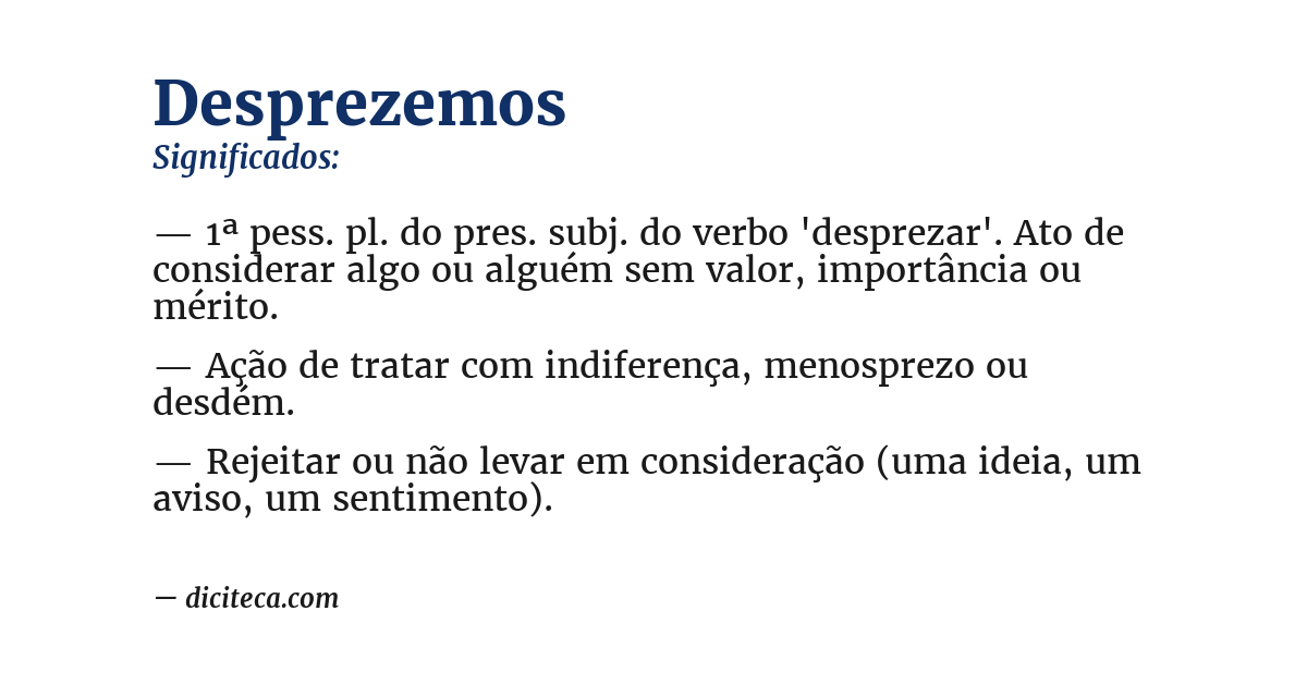 Significado de desprezemos