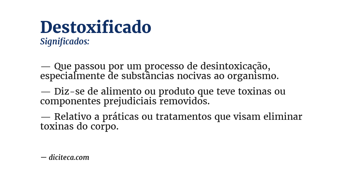 Significado de destoxificado