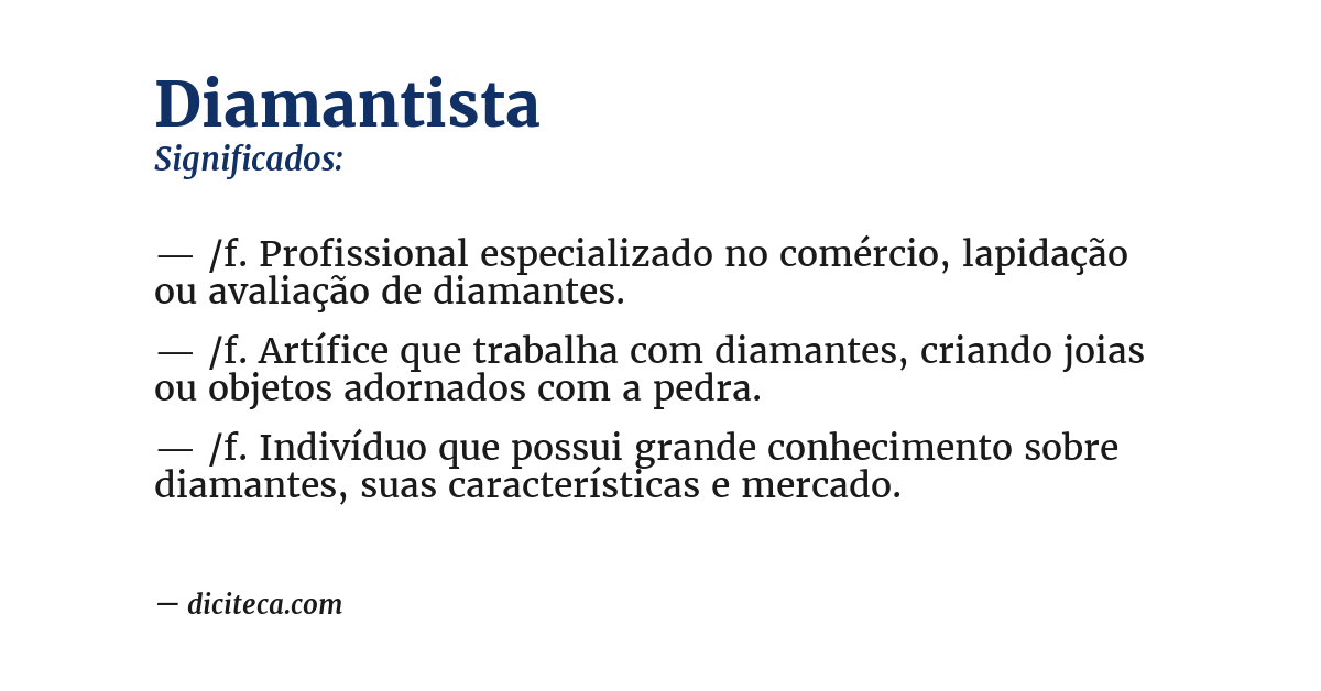 Significado de diamantista