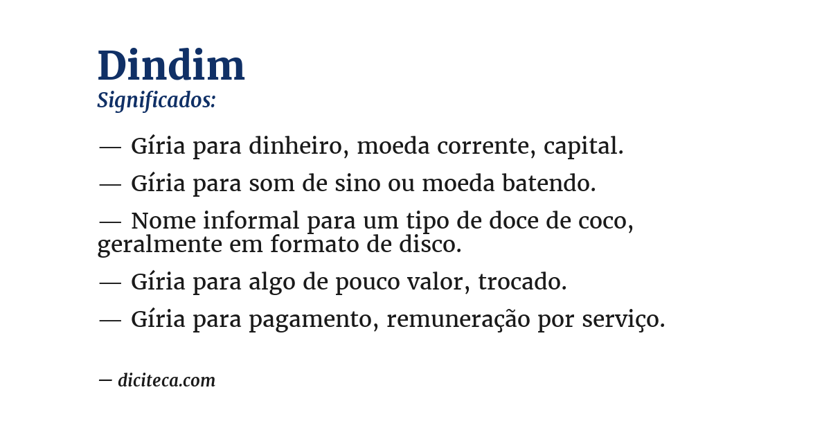 Significado de dindim