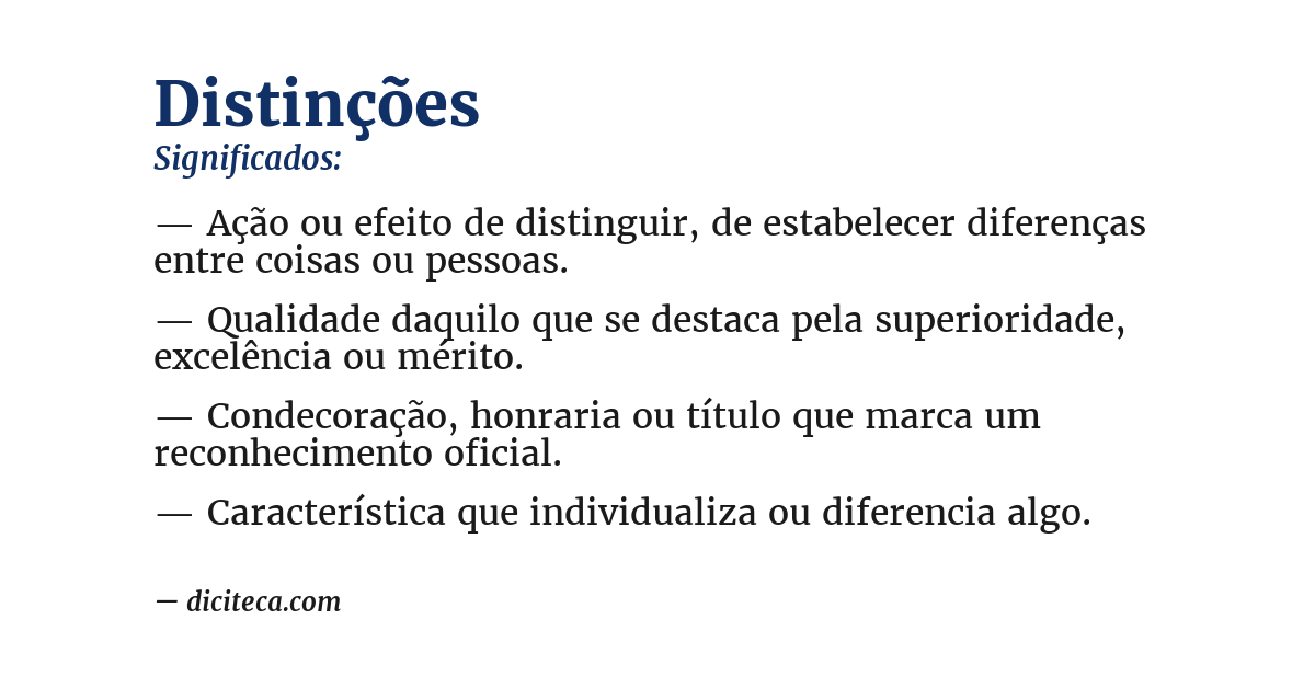 Significado de distinções
