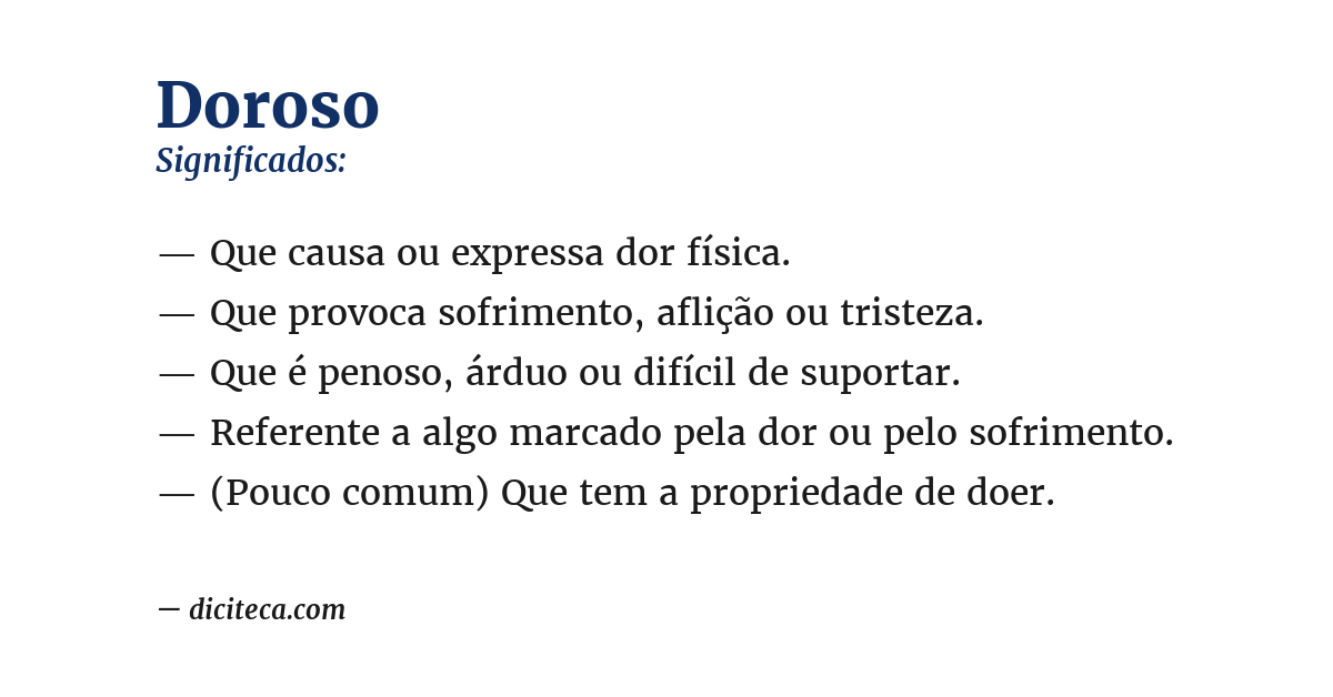 Significado de doroso