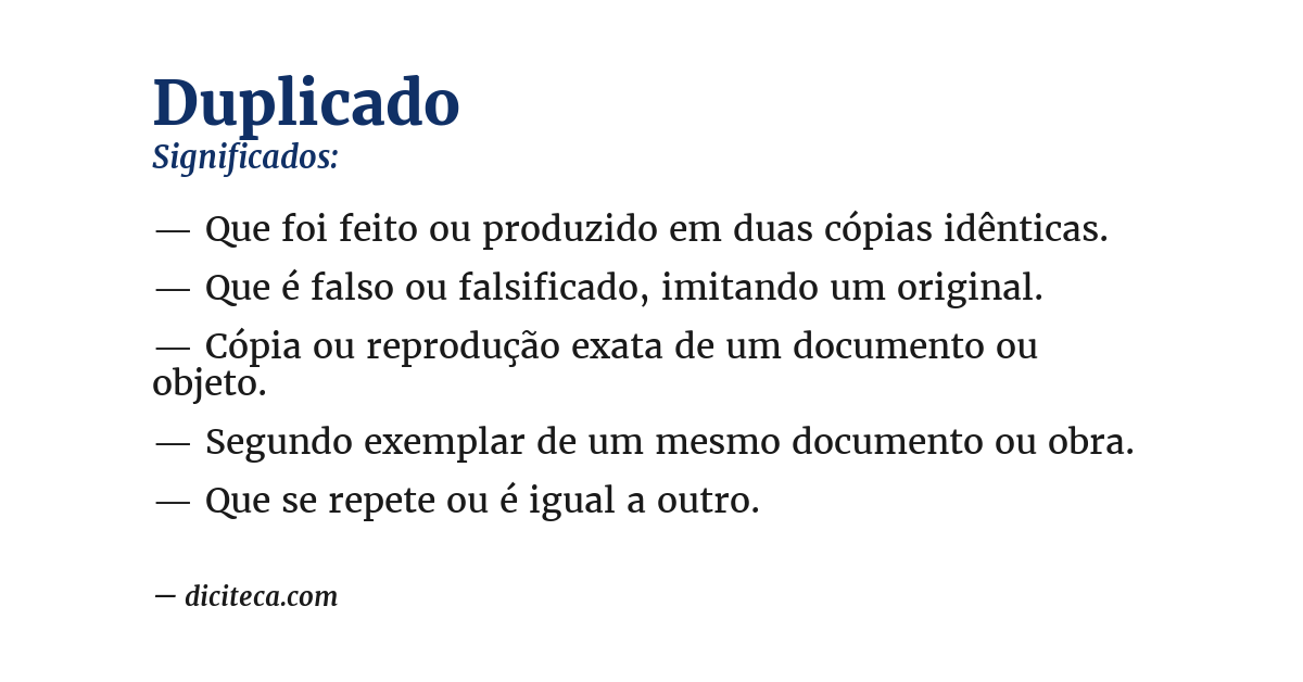 Significado de duplicado