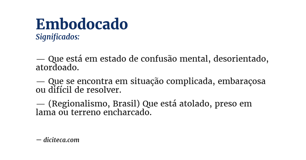 Significado de embodocado