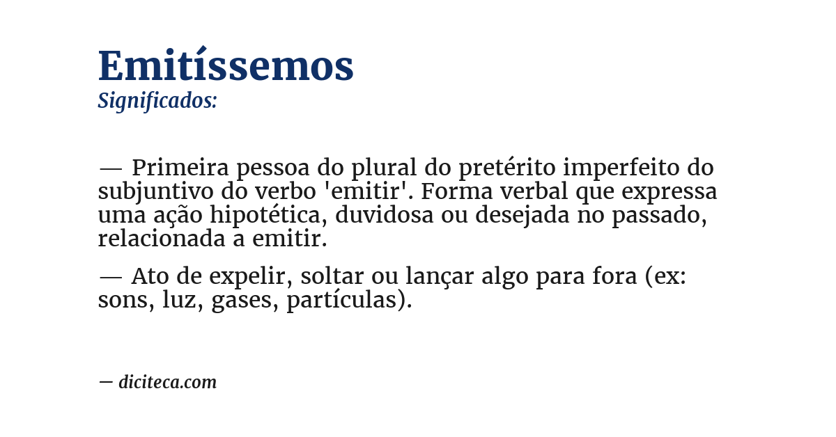 Significado de emitíssemos