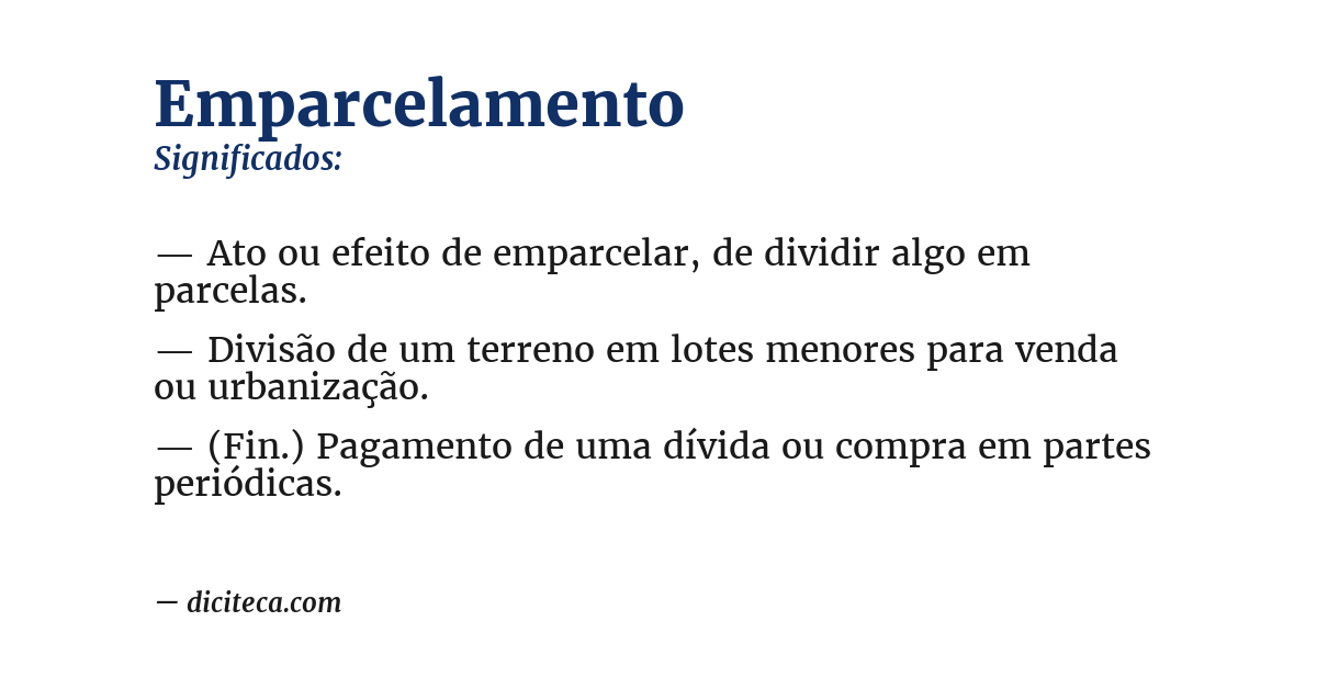 Significado de emparcelamento