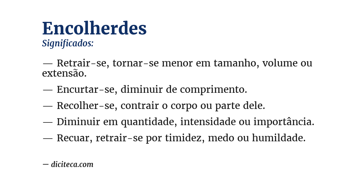 Significado de encolherdes