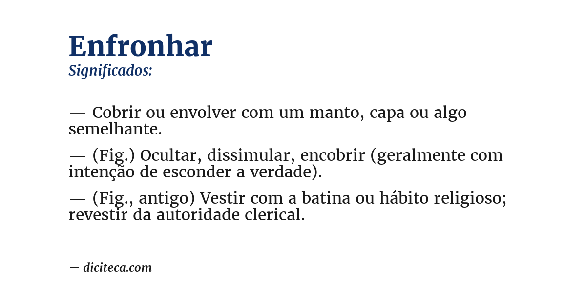 Significado de enfronhar