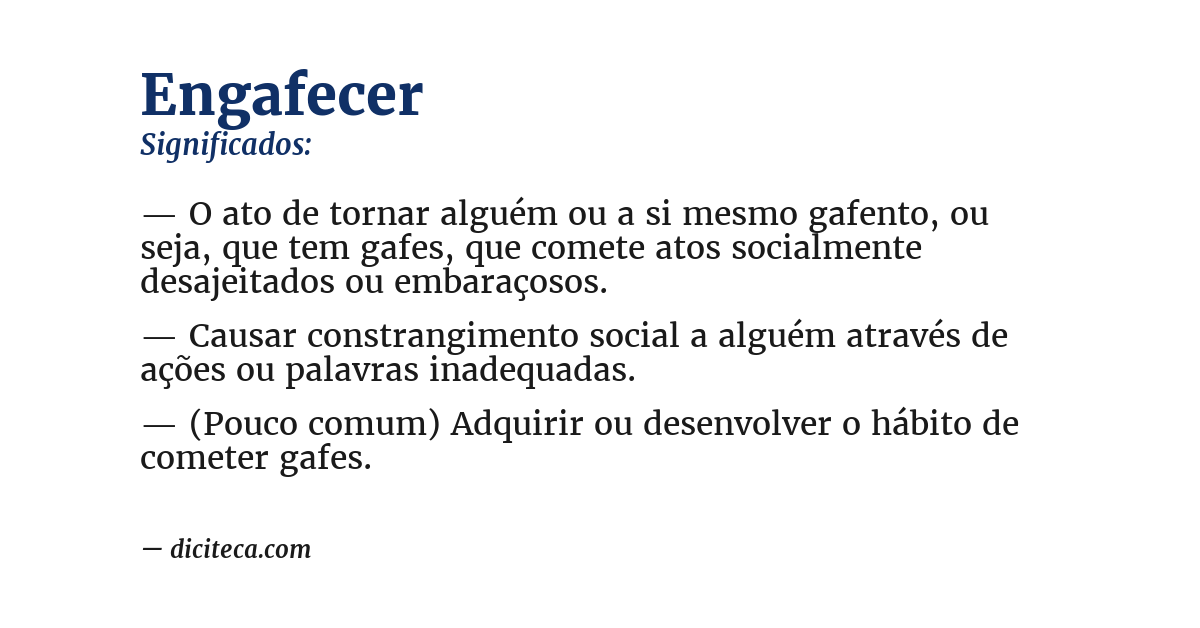 Significado de engafecer