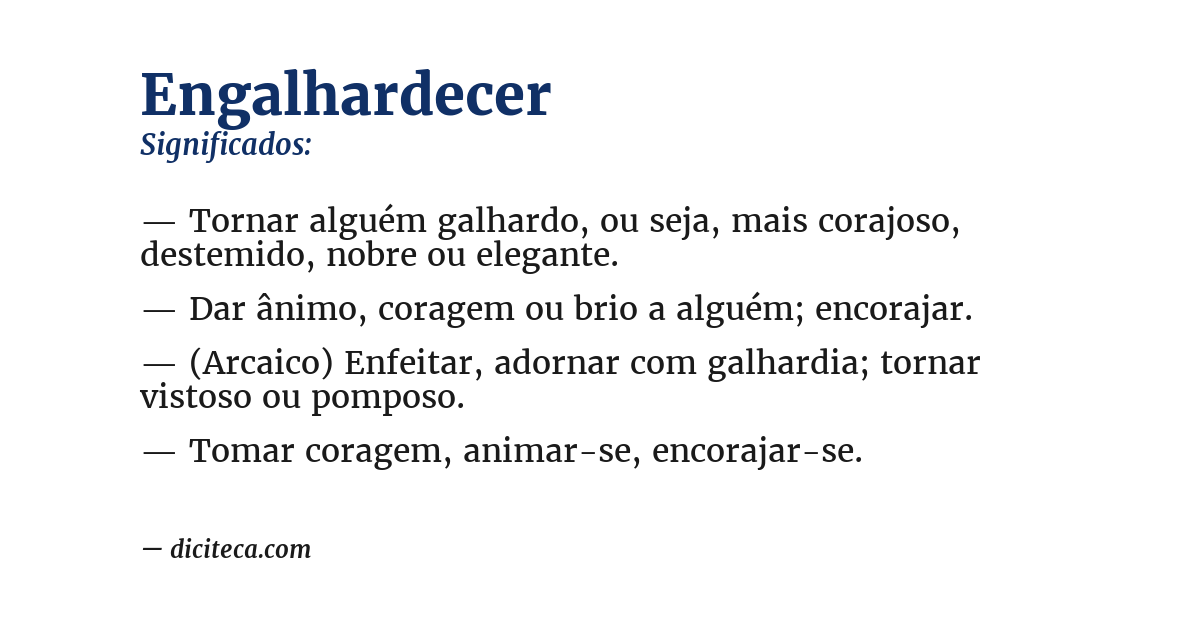 Significado de engalhardecer