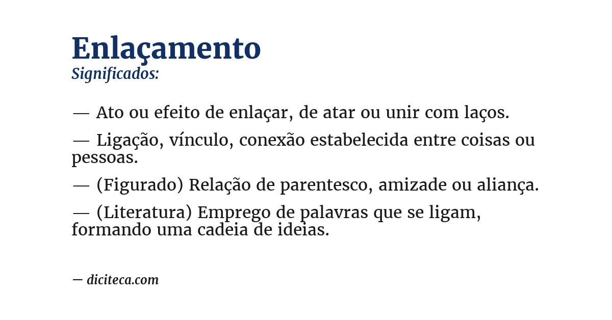 Significado de enlaçamento