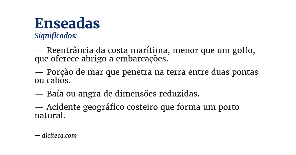 Significado de enseadas
