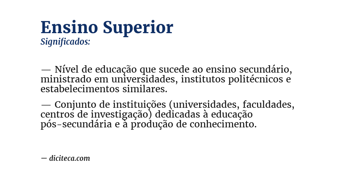 Significado de ensino superior