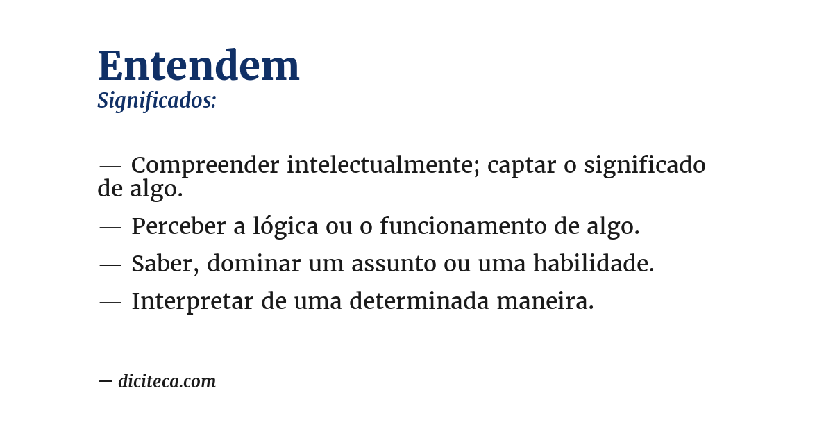 Significado de entendem