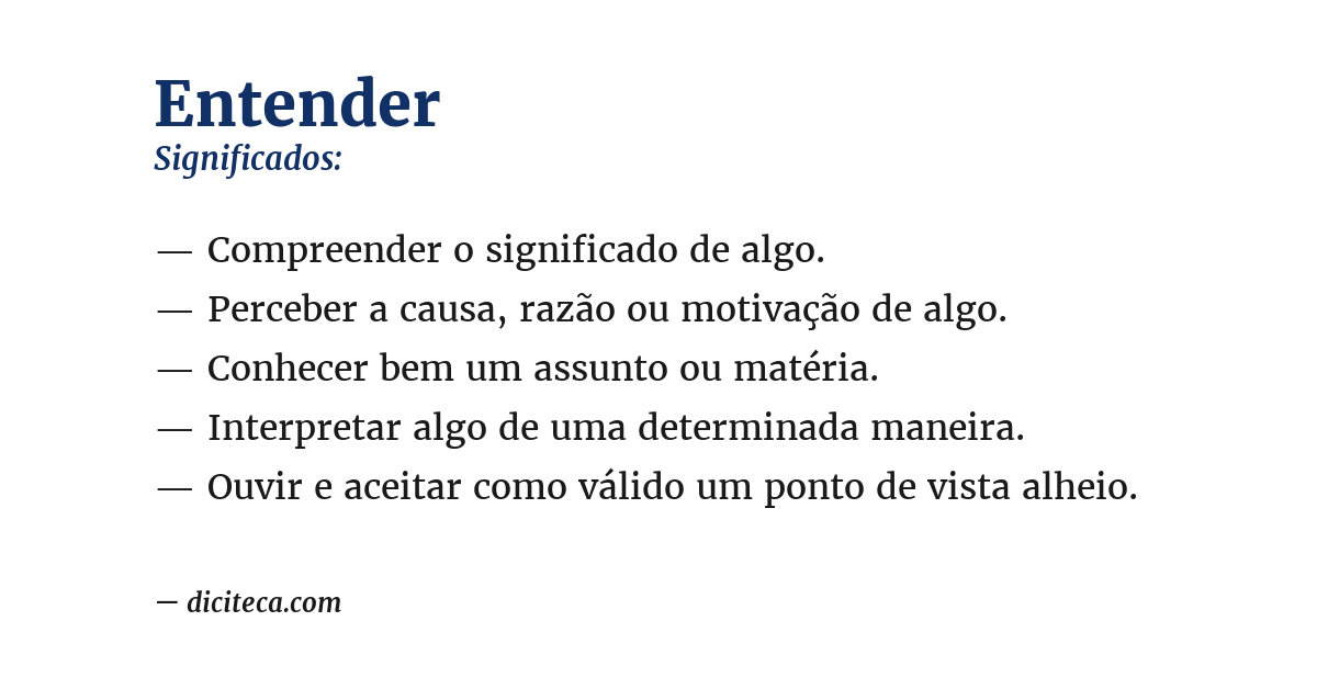 Significado de entender