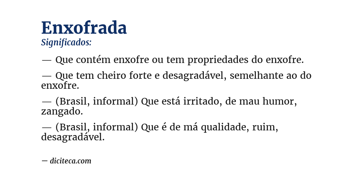 Significado de enxofrada