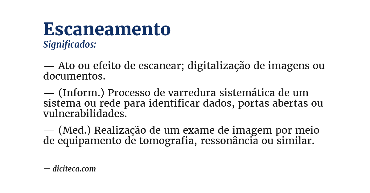 Significado de escaneamento