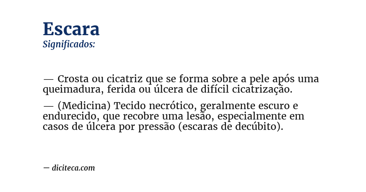 Significado de escara