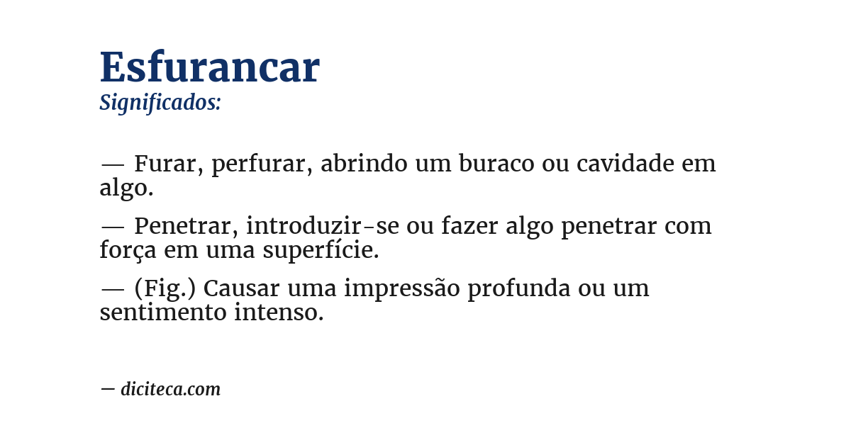 Significado de esfurancar