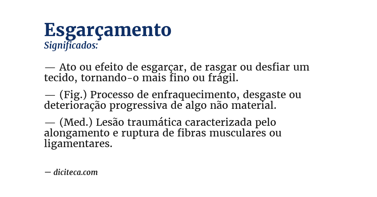 Significado de esgarçamento