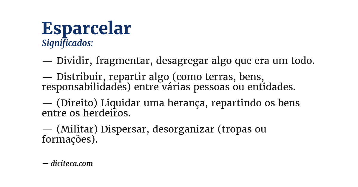 Significado de esparcelar