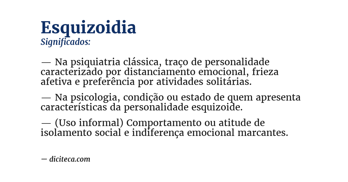 Significado de esquizoidia