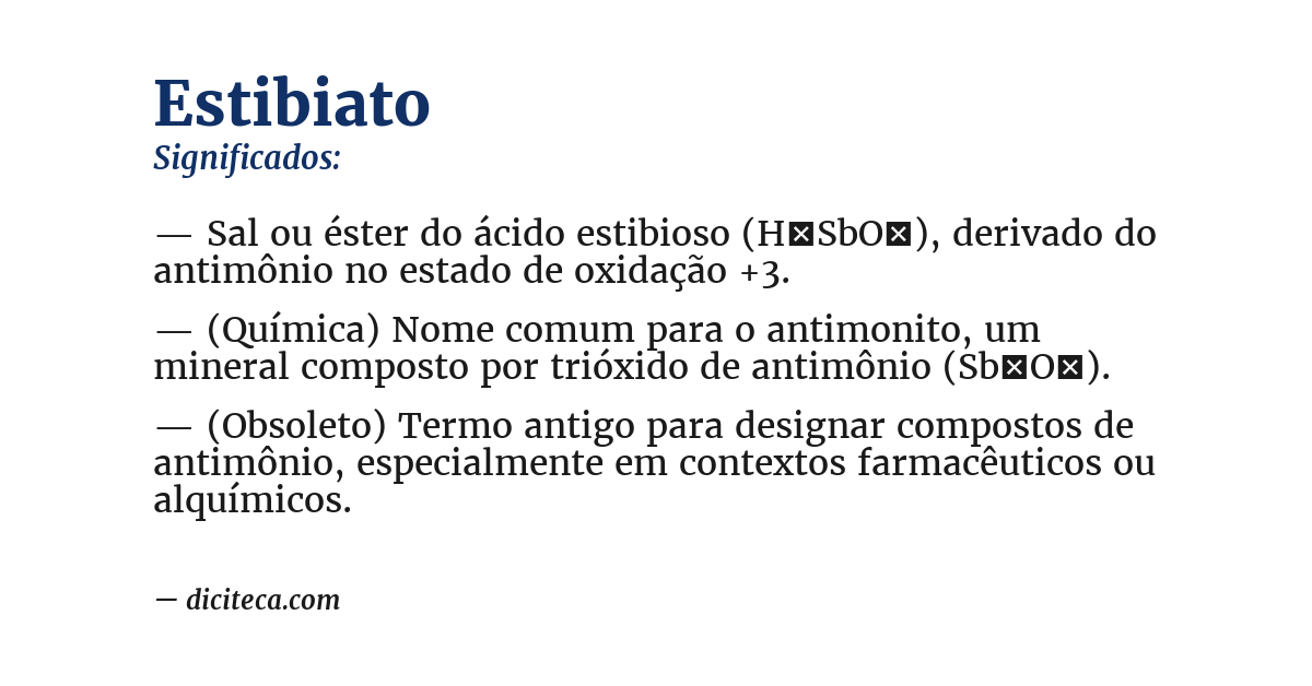 Significado de estibiato