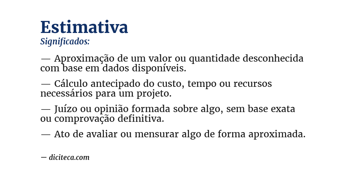 Significado de estimativa