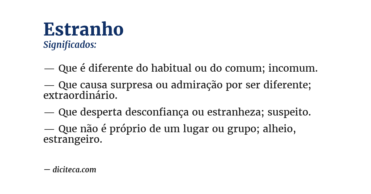 Significado de estranho