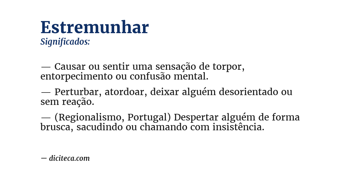 Significado de estremunhar