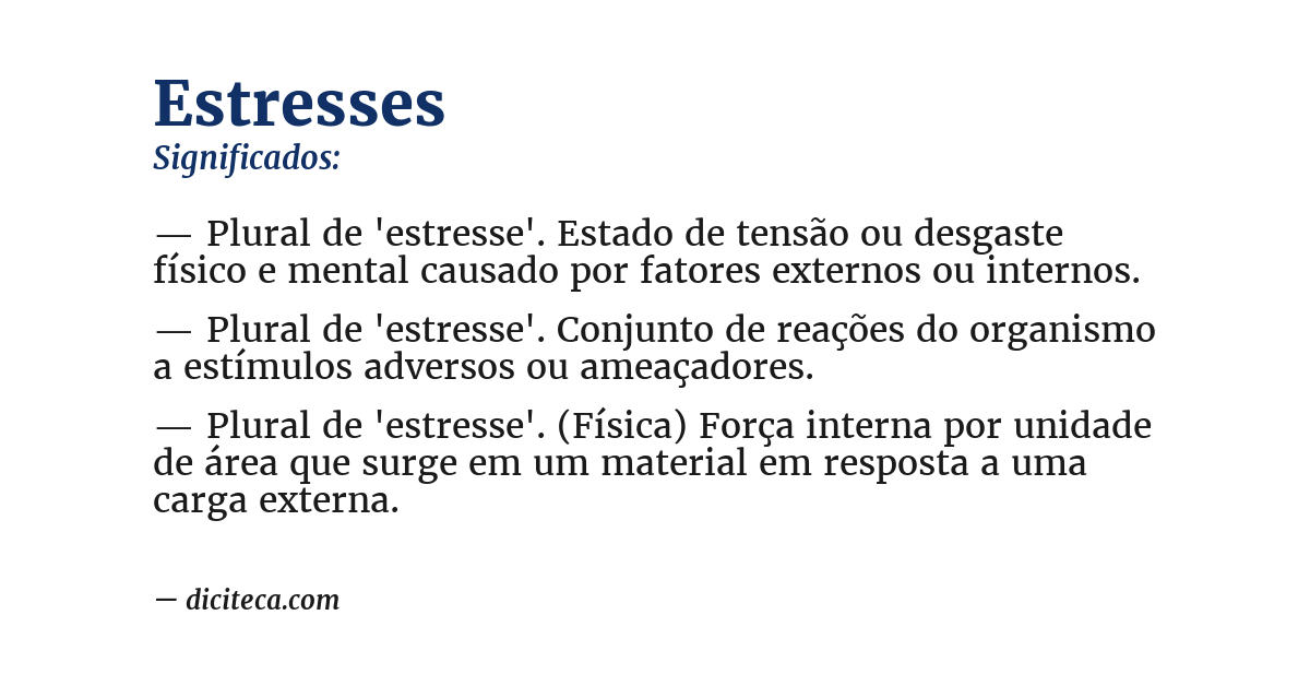 Significado de estresses